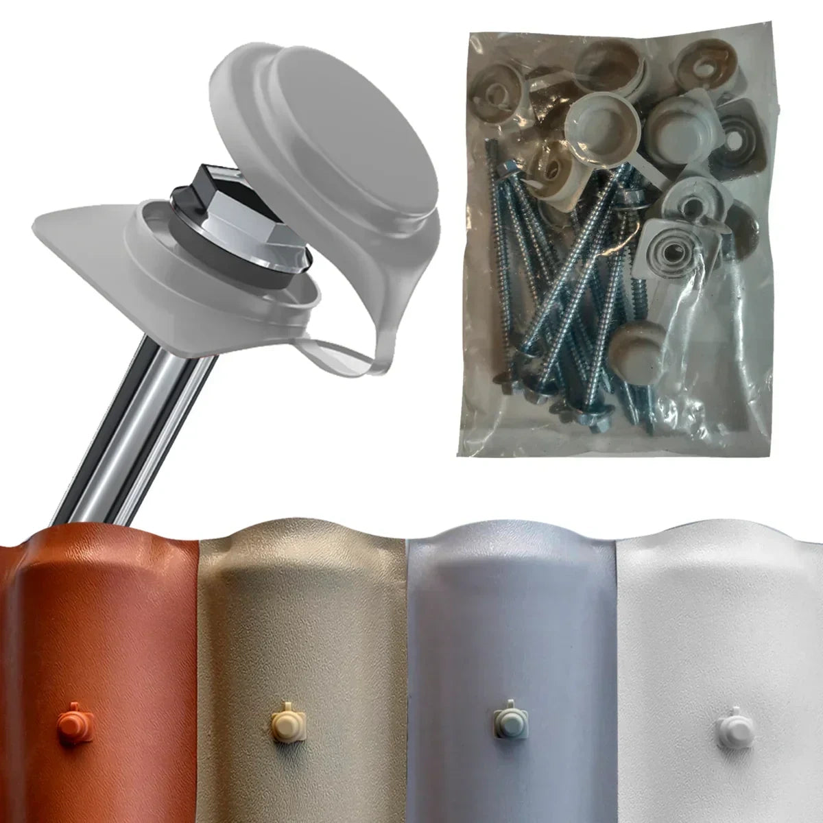 Kit Vedação Fixação Parafuso Telhas Pvc Plan 10 Un